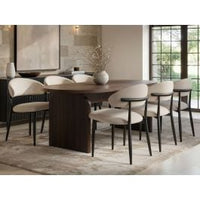 SOLACE+CO Varm & Cyra Black Dining Table Set with Beige Chenille Chairs Table + 4 Chairs thumbnail 1
