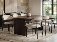 SOLACE+CO Varm & Cyra Black Dining Table Set with Beige Chenille Chairs Table + 4 Chairs thumbnail 2