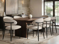 SOLACE+CO Varm & Cyra Black Dining Table Set with Beige Chenille Chairs Table + 4 Chairs thumbnail 4