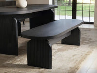SOLACE+CO Varm Ribbed Oval Dining Table & 2 Bench Set Oak thumbnail 7