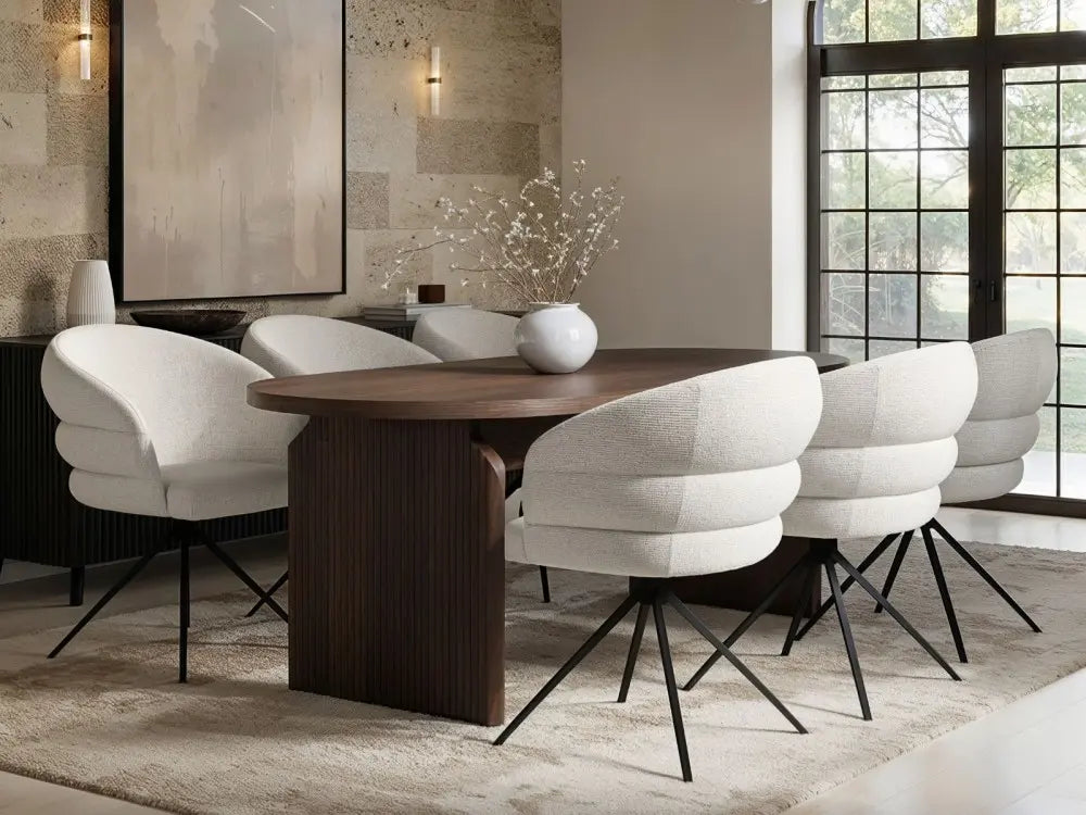 SOLACE+CO Varm Ribbed Oval Dining Table with Eira Chairs Set of 4 — image 3