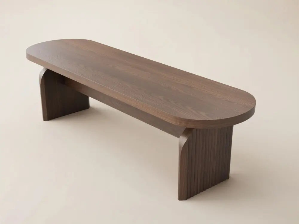 SOLACE+CO Varm Ribbed Oval Dining Table & 2 Bench Set Oak — image 10