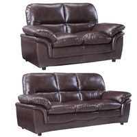 Verona Brown Leather 3+2 Seater Sofa Set Collection thumbnail 1