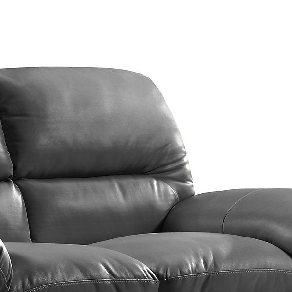 Verona Grey Leather Aire 3+1 Seater Sofa Set Collection — image 11