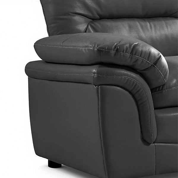 Verona Grey Leather Aire 3+1 Seater Sofa Set Collection — image 12