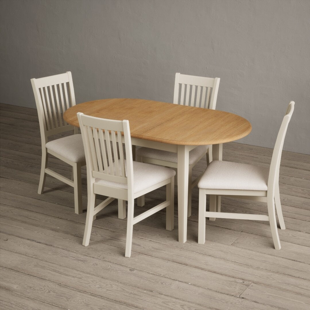 Extending Warwick Oak and Cream Painted Dining Table with Warwick Chairs — image 4