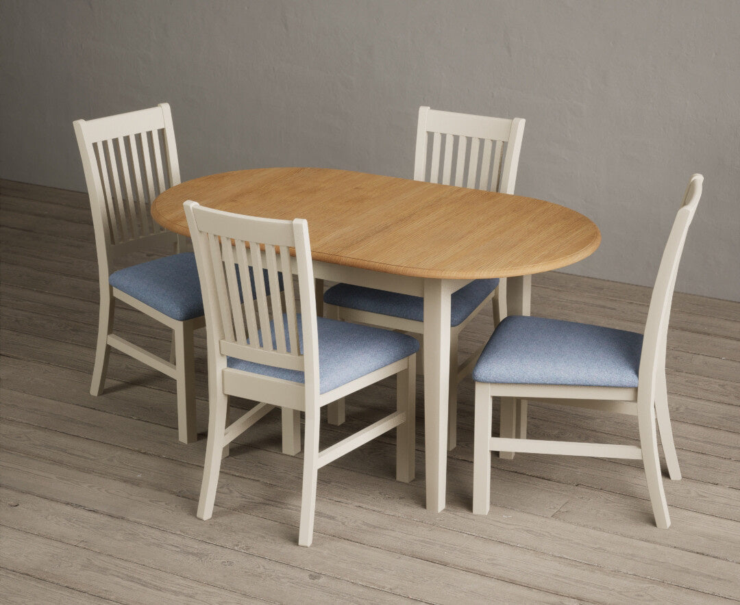 Extending Warwick Oak and Cream Painted Dining Table with Warwick Chairs — image 2
