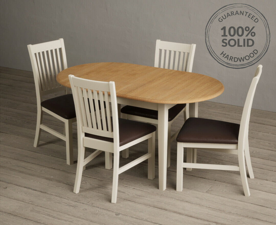 Extending Warwick Oak and Cream Painted Dining Table with Warwick Chairs — image 10