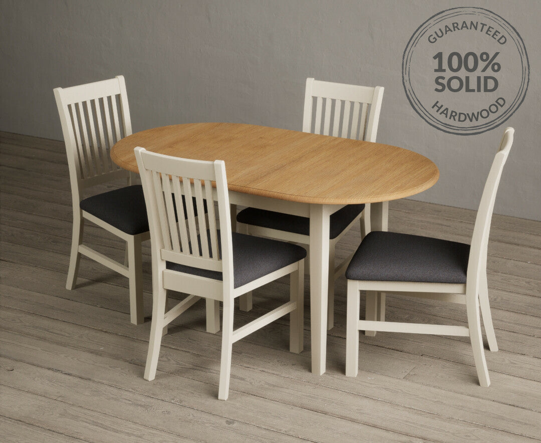 Extending Warwick Oak and Cream Painted Dining Table with Warwick Chairs — image 12