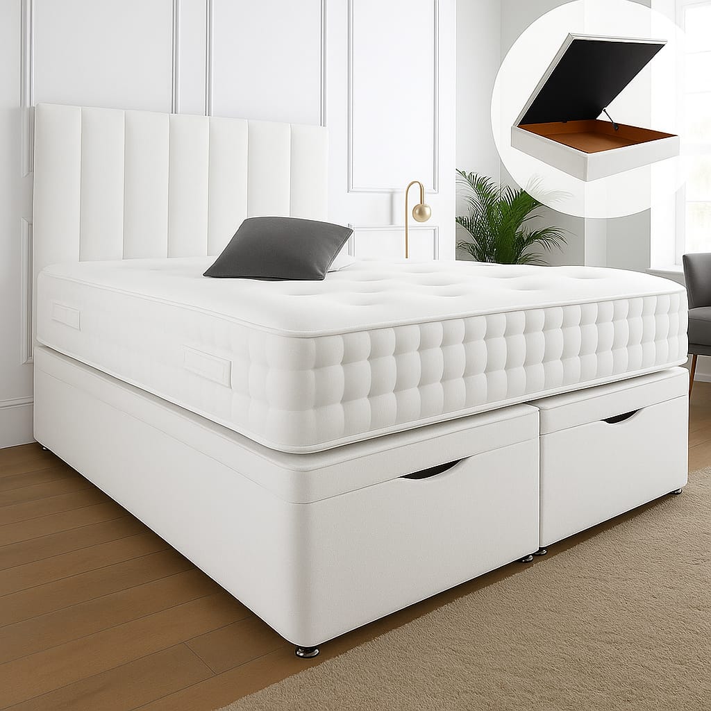 Henley Ottoman End Lift Storage Divan Bed Frame, Optional Headboard — image 7