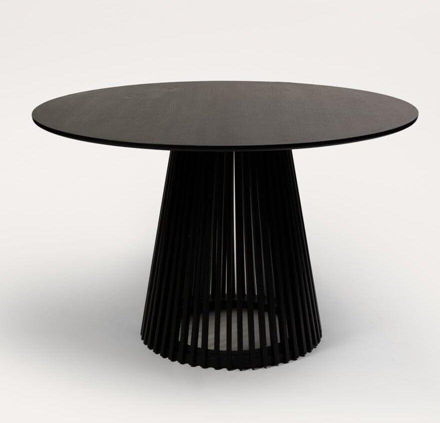 Willow Black Dining Table Set - 4 Seater - Freya Sand Dining Chairs - Black Oak Legs — image 4