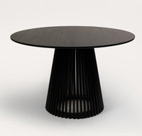 Willow Black Dining Table Set - 4 Seater - Freya Sand Dining Chairs - Black Oak Legs thumbnail 4