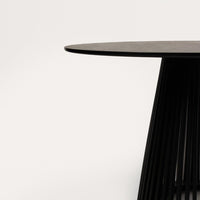 Willow Black Dining Table Set - 4 Seater - Freya Sand Dining Chairs - Black Oak Legs thumbnail 10