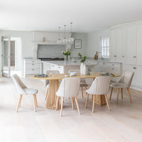 Willow Pale Oak Dining Table Set - 6 Seater - Freya Sand Dining Chairs - Whitewash Legs thumbnail 2