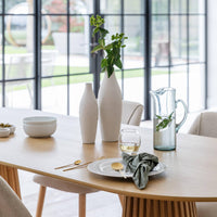 Willow Pale Oak Dining Table Set - 6 Seater - Freya Sand Dining Chairs - Whitewash Legs thumbnail 3