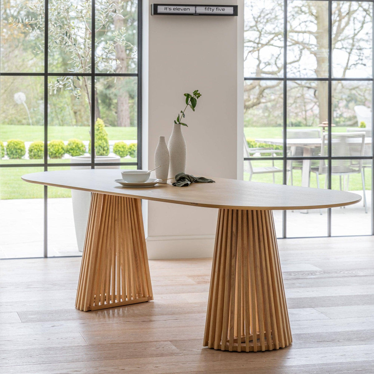 Willow Pale Oak Dining Table Set - 6 Seater - Freya Sand Dining Chairs - Whitewash Legs — image 7